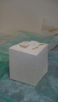 SCATOLA PANNA CON MACRAME' 10X10X12 cm